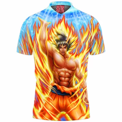Goku Polo Shirt, Anime Polo Shirt, Dragon Ball Polo Shirt