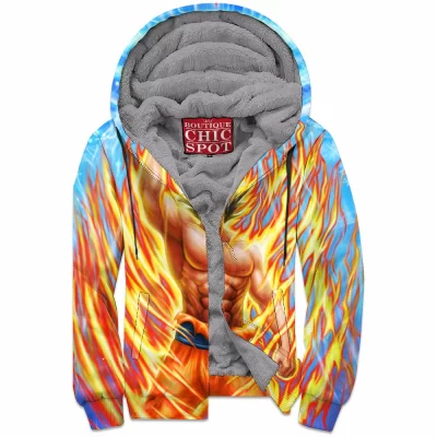 Goku Zip-Fleece-Hoodie, Anime Zip-Fleece-Hoodie, Dragon Ball Zip-Fleece-Hoodie