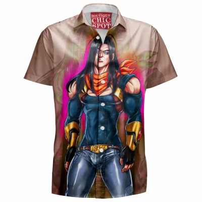 Android 17 Hawaiian-Shirt, Anime Hawaiian-Shirt, Dragon Ball Hawaiian-Shirt