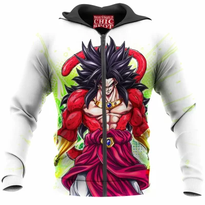 Anime Zip-Hoodie, Dragon Ball Zip-Hoodie, Super Saiyan Zip-Hoodie, Broly Zip-Hoodie