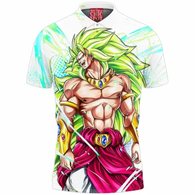 Anime Polo Shirt, Dragon Ball Polo Shirt, Super Saiyan Polo Shirt, Broly Polo Shirt