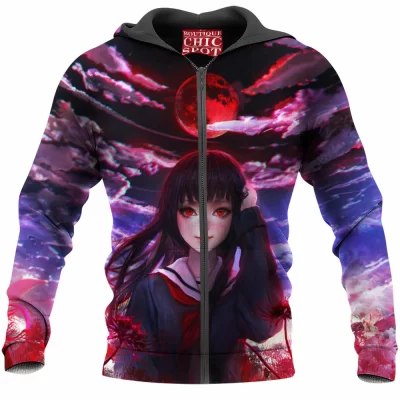 Ai Enma Zip-Hoodie, Anime Zip-Hoodie, Hell Girl Zip-Hoodie