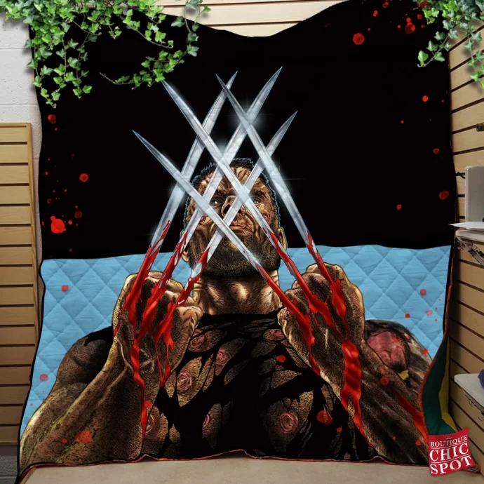 Wolverine And Blades Quilt Blanket