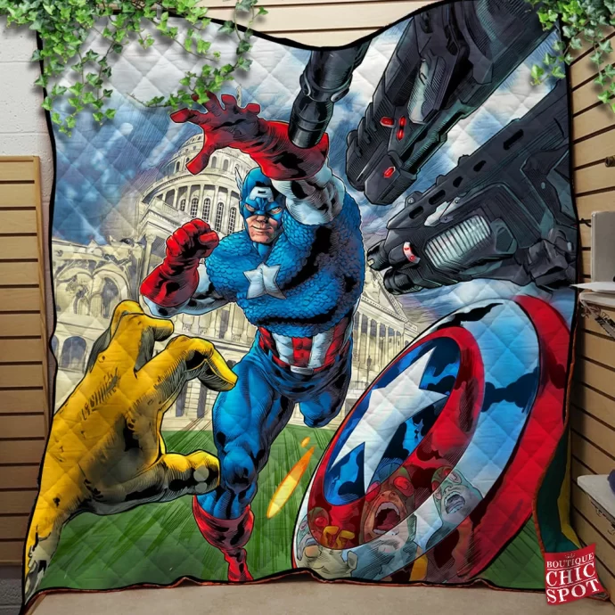 Captain America Quilt Blanket