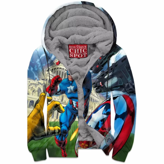 Captain America Zip Fleece Hoodie