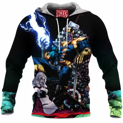 Comic Fleece-Hoodie, Lady Death Fleece-Hoodie, Thanos Fleece-Hoodie
