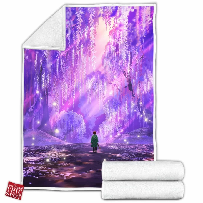 Demon Slayer Wisteria Fleece Blanket