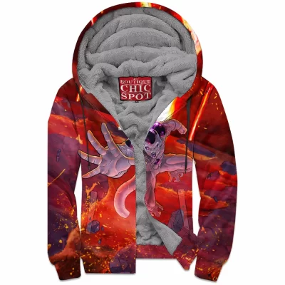 Anime Zip-Fleece-Hoodie, Dragon Ball Zip-Fleece-Hoodie, Frieza Zip-Fleece-Hoodie