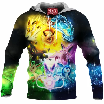 Anime Fleece-Hoodie, Eevee Fleece-Hoodie, Pokemon Fleece-Hoodie