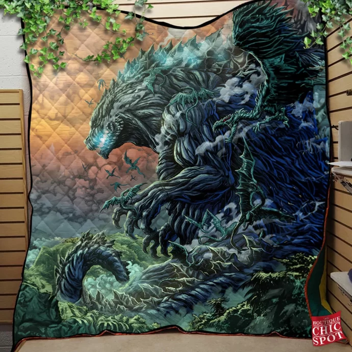 Godzilla Quilt Blanket