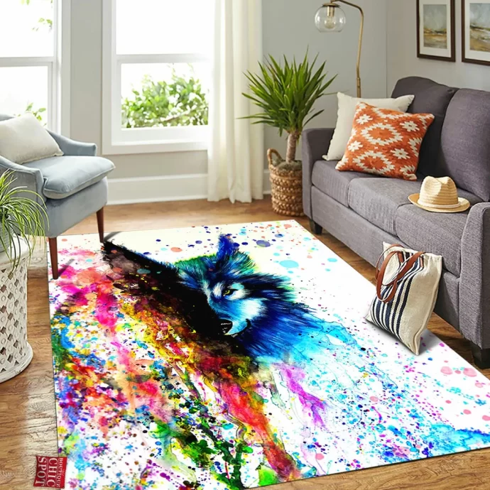 Space Wolf Rectangle Rug