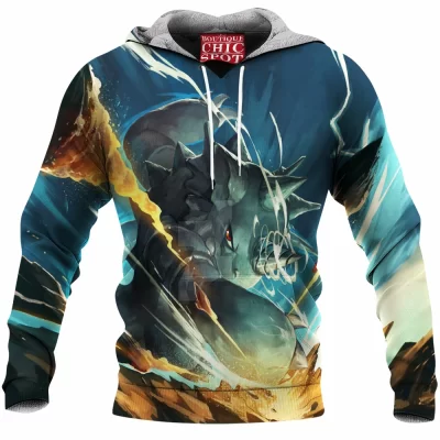 Anime Fleece-Hoodie, Rhydon Fleece-Hoodie, Pokemon Fleece-Hoodie