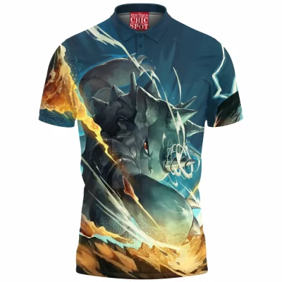 Anime Polo Shirt, Rhydon Polo Shirt, Pokemon Polo Shirt