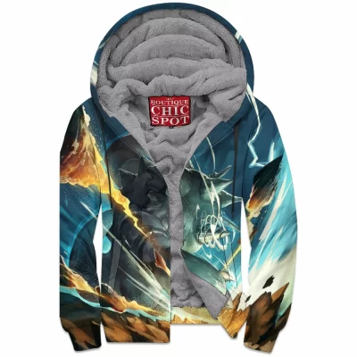 Anime Zip-Fleece-Hoodie, Rhydon Zip-Fleece-Hoodie, Pokemon Zip-Fleece-Hoodie