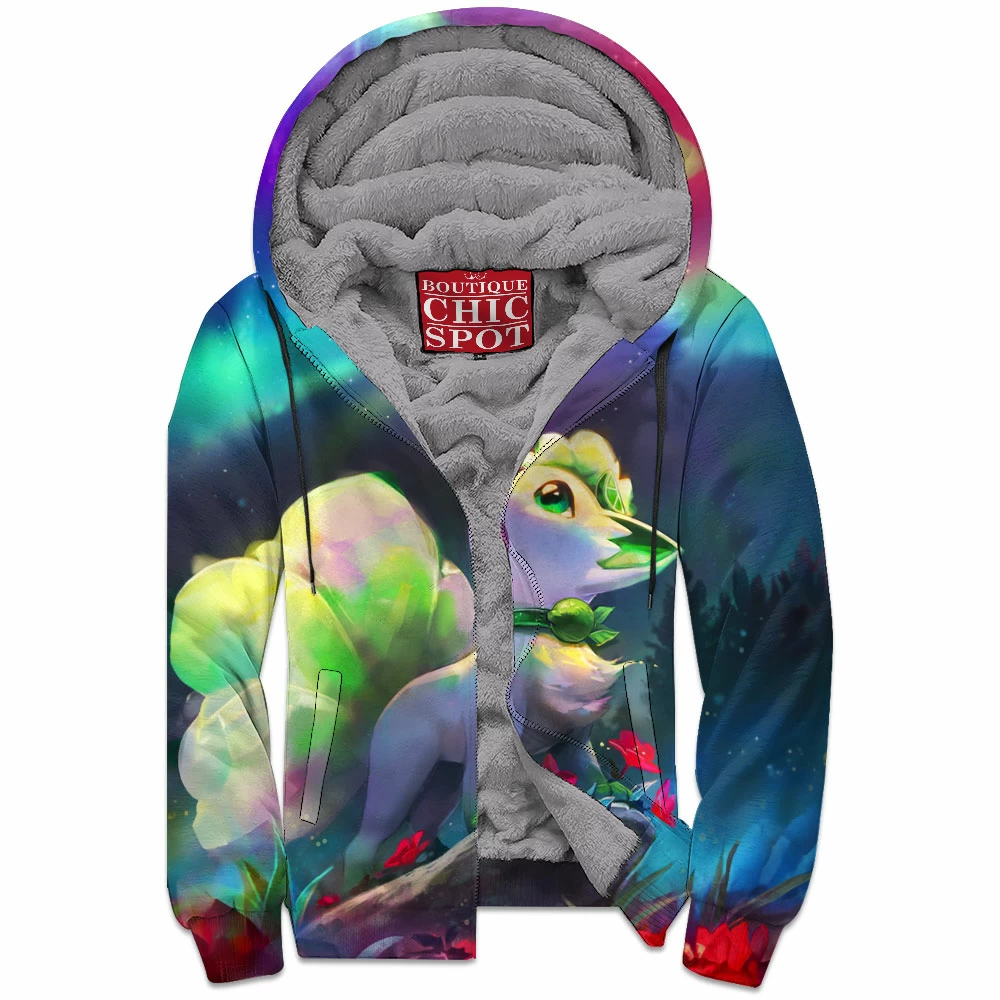 Anime Zip-Fleece-Hoodie, Pokemon Zip-Fleece-Hoodie, Vulpix Zip-Fleece-Hoodie 1 N HUY Boutique 4996 Zip Fleece Hoodie