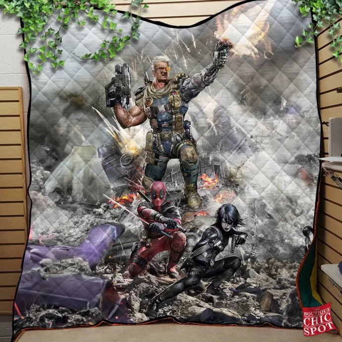 Deadpool And Cable Quilt Blanket