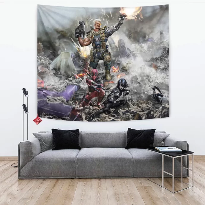 Deadpool And Cable Tapestry