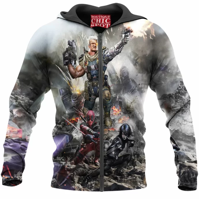 Deadpool And Cable Zip Hoodie