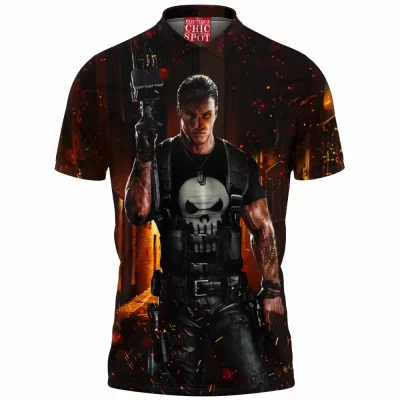 Comic Polo Shirt, Punisher Polo Shirt