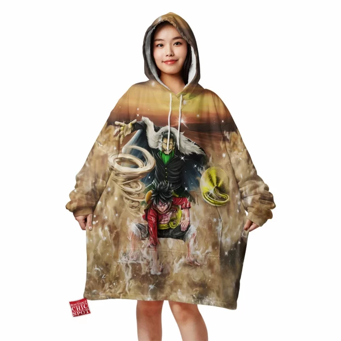 Sir Crocodile and Luffy Blanket Hoodie