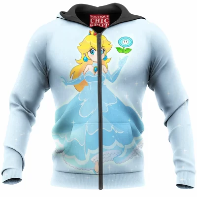 Game Zip-Hoodie, Mario Zip-Hoodie, Princess Peach Zip-Hoodie