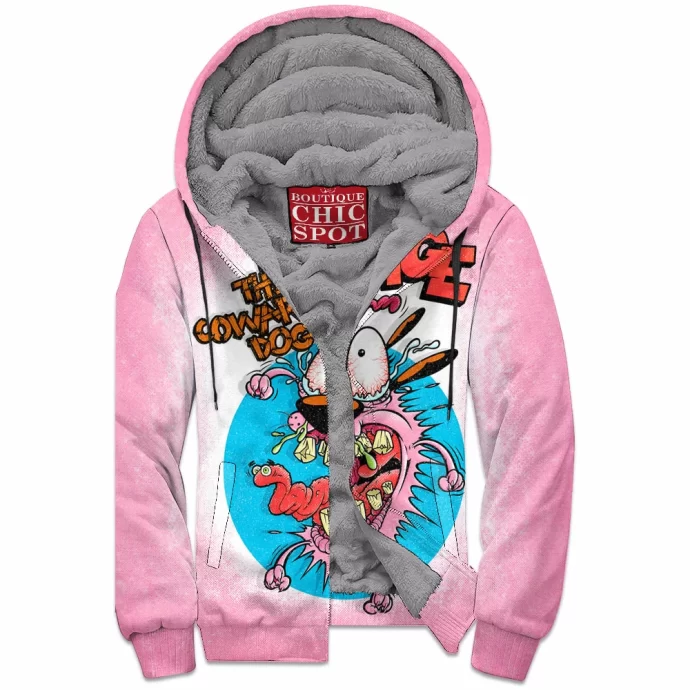 Courage the Cowardly Dog Zip Fleece Hoodie