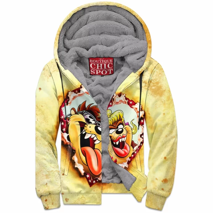 Taz Cartoon, Animation Zip Fleece Hoodie