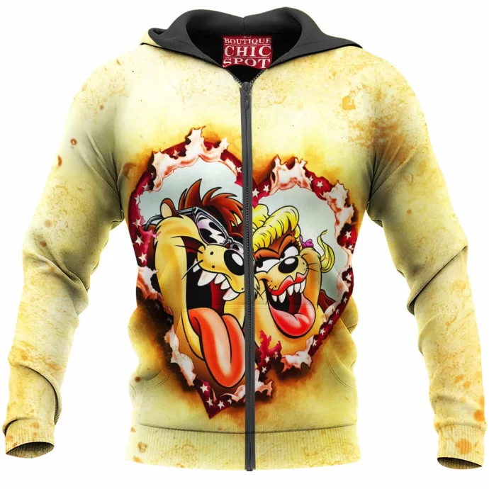 Taz Cartoon, Animation Zip Hoodie