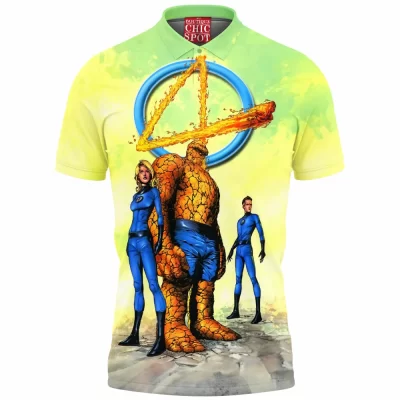 Comic Polo Shirt, Fantastic Four Polo Shirt