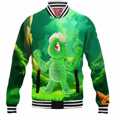 Anime Baseball-Jacket, Machop Baseball-Jacket, Pokemon Baseball-Jacket