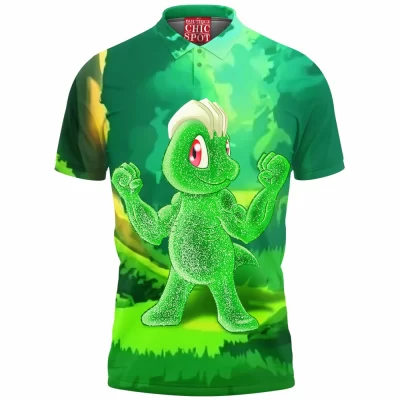 Anime Polo Shirt, Machop Polo Shirt, Pokemon Polo Shirt