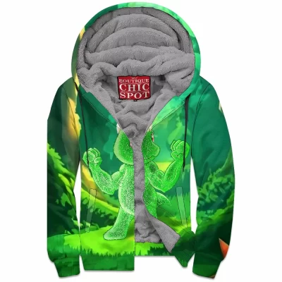 Anime Zip-Fleece-Hoodie, Machop Zip-Fleece-Hoodie, Pokemon Zip-Fleece-Hoodie