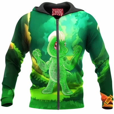 Anime Zip-Hoodie, Machop Zip-Hoodie, Pokemon Zip-Hoodie