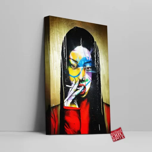 Women and smoking Canvas Wall Art