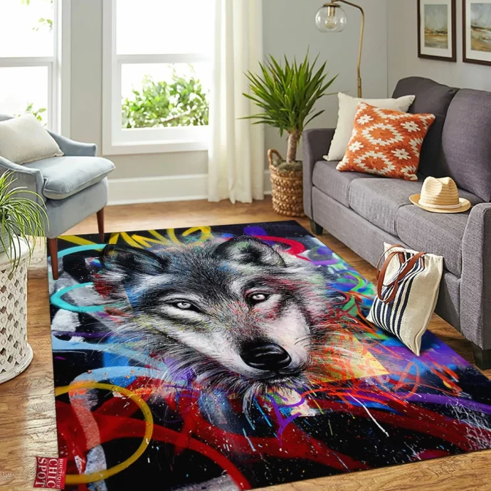 Wolf Rectangle Rug