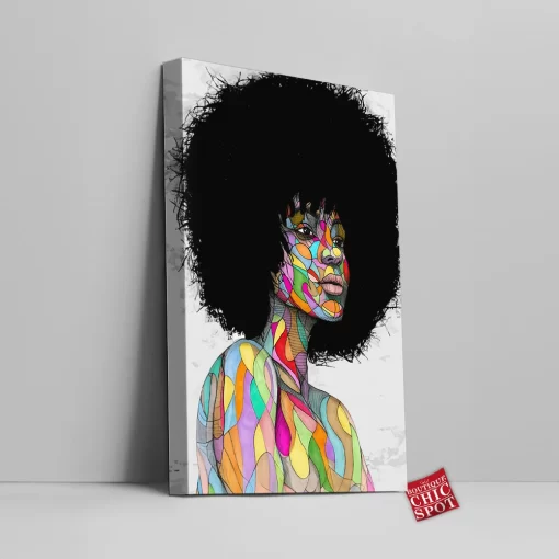 Afro American Girl Canvas Wall Art