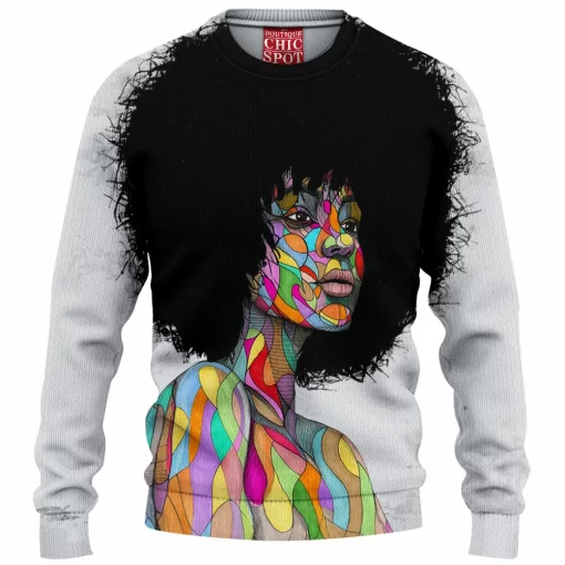 Afro American Girl Knitted Sweater