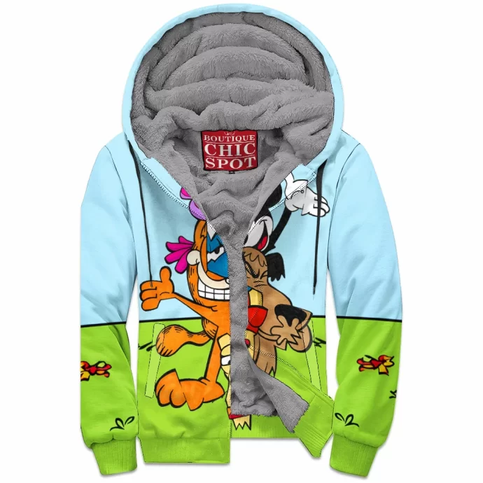 Cartoon, Animation Characters Zip Fleece Hoodie