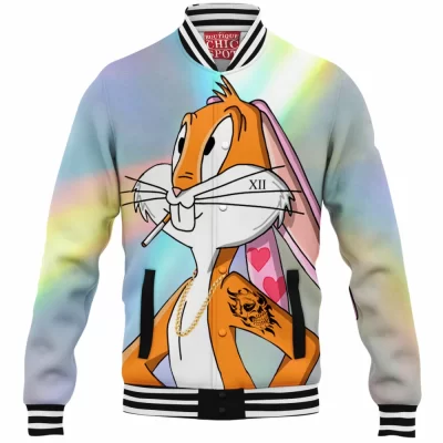 Bugs Bunny Baseball-Jacket, Cartoon Baseball-Jacket, Looney Tunes Baseball-Jacket