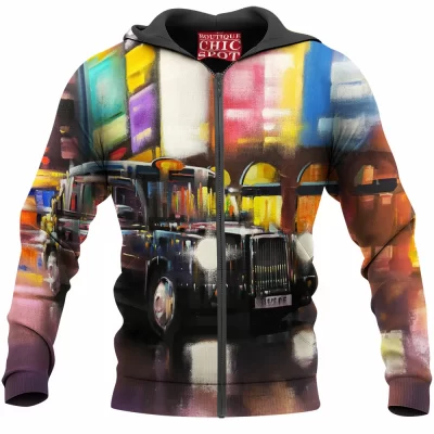 Abstract Zip-Hoodie