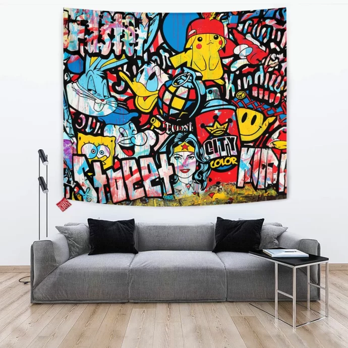 Cartoon, Animation Characters Tapestry