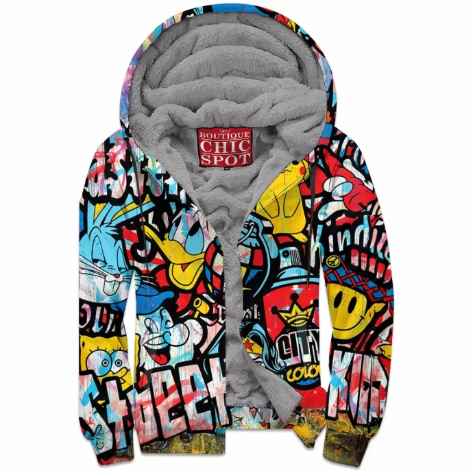 Cartoon, Animation Characters Zip Fleece Hoodie