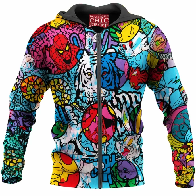 Cartoon, Animation Characters Zip Hoodie