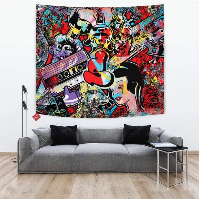 Cartoon, Animation Characters Tapestry