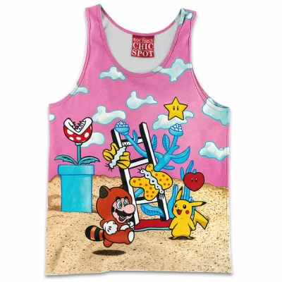 Anime Tank-Top, Pikachu Tank-Top, Pokemon Tank-Top, Mario Tank-Top
