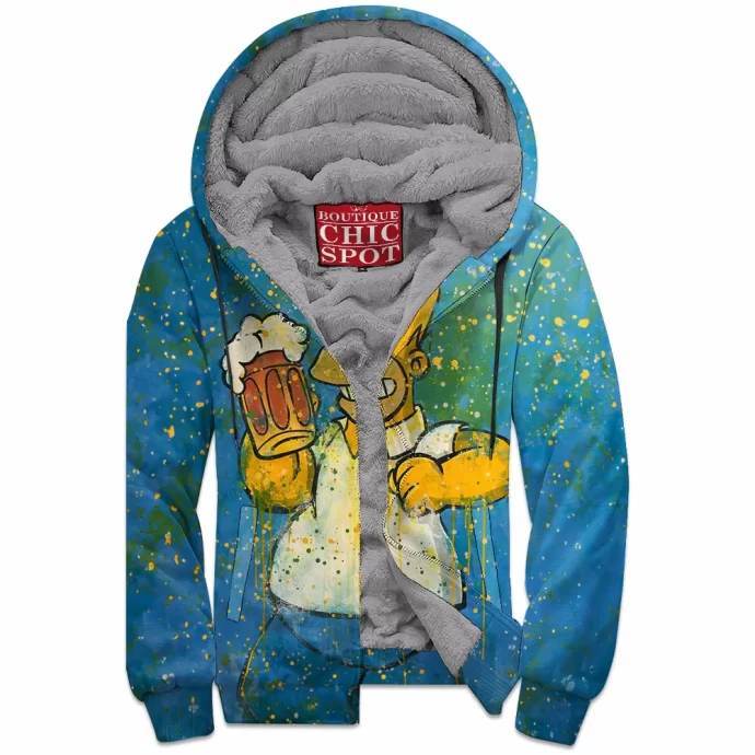 Homer Simpson Zip Fleece Hoodie