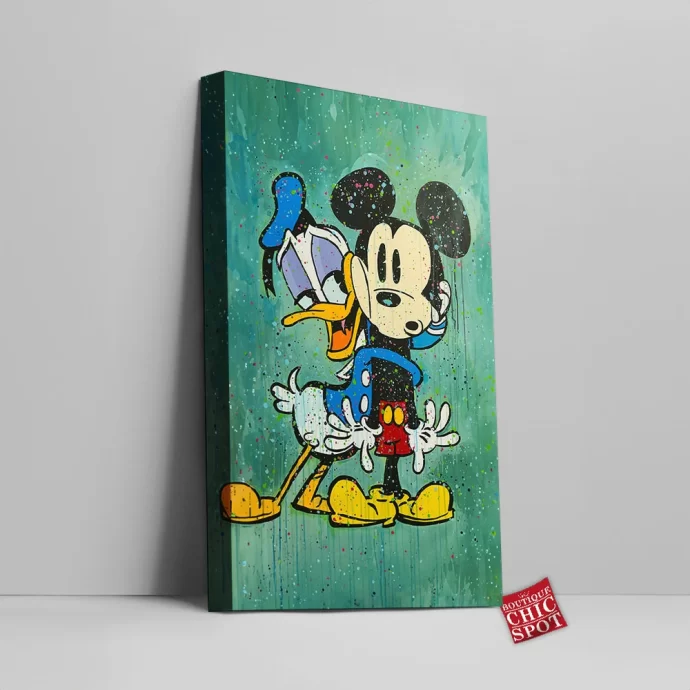 Donald Duck and Mickey Mouse Canvas Wall Art