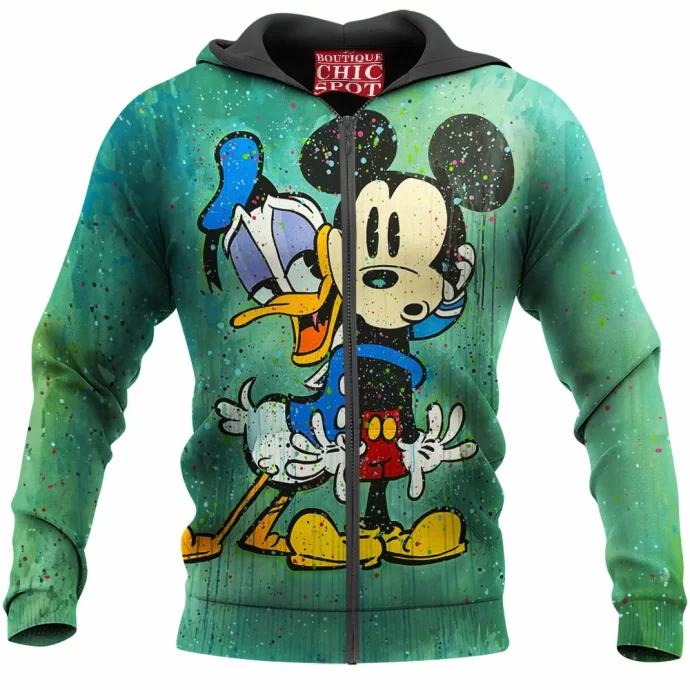 Donald Duck Mickey Mouse Zip Hoodie