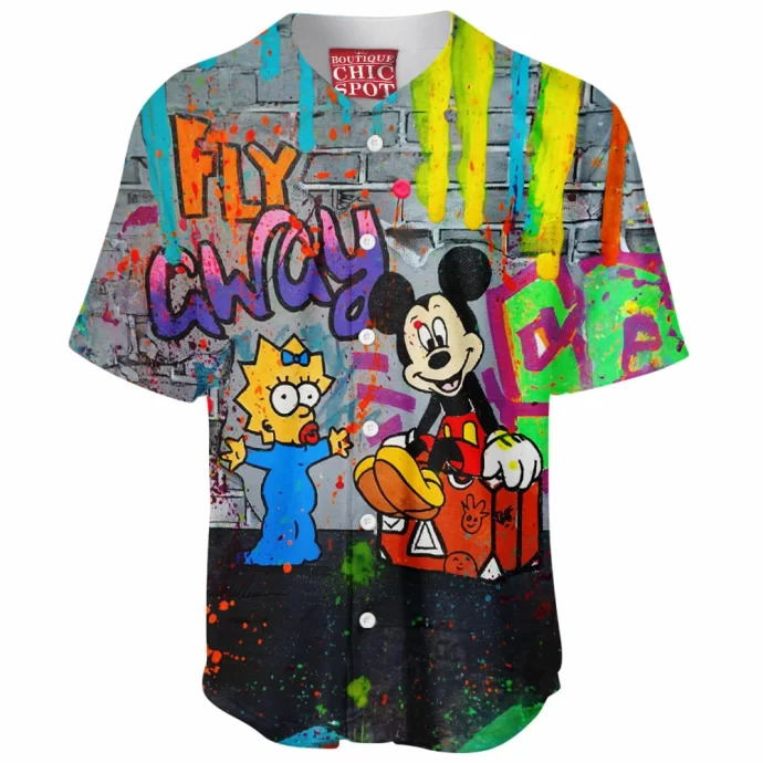 Maggie Simpson and Mickey Mouse Baseball Jersey