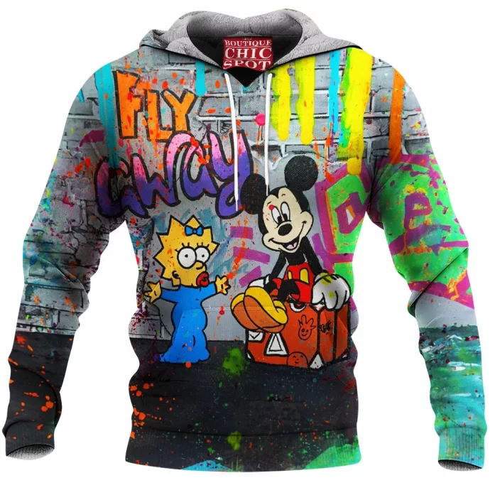 Maggie Simpson and Mickey Mouse Fleece Hoodie